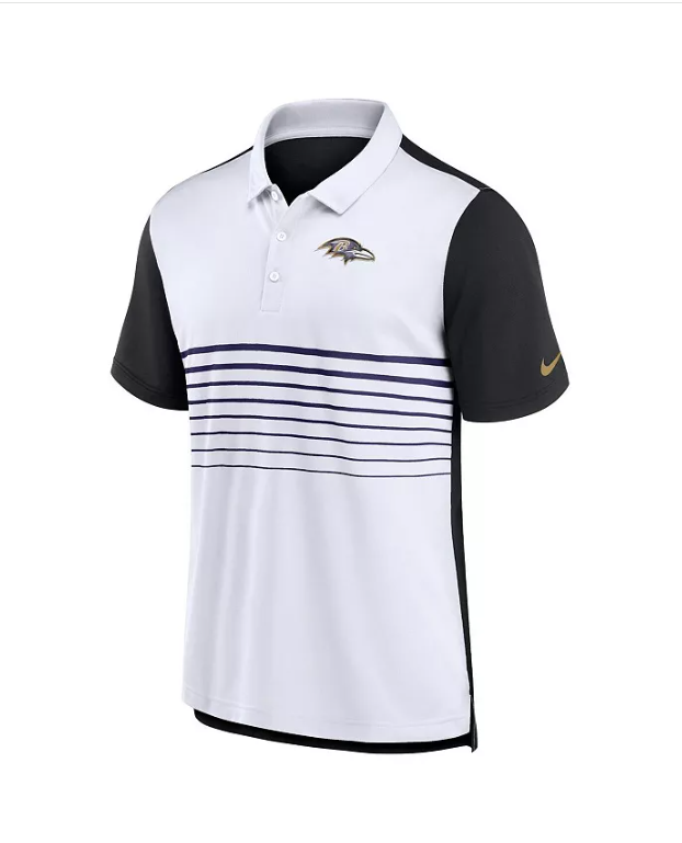 Baltimore Ravens NIke Men's Black/White  Fashion Performance Polo