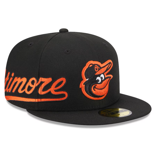 Baltimore Orioles New Era Black Arch 59Fifty Fitted Hat