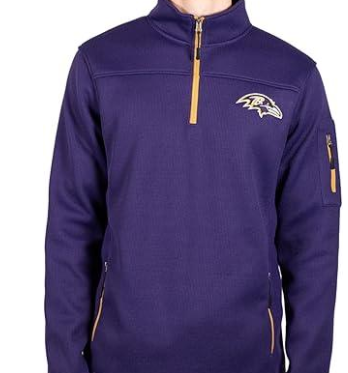 Baltimore Ravens Purple 1/4 Zip Fleece Men's Jacket