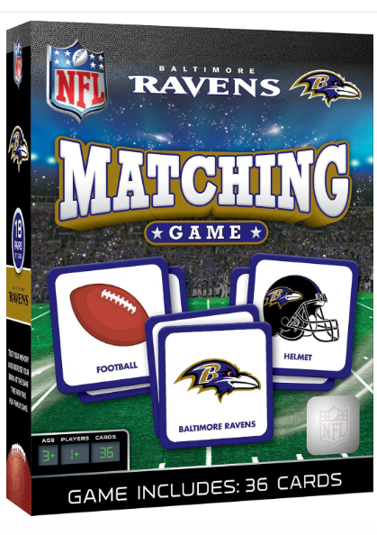 Baltimore Ravens NFL Masterpieces Sports  Matching Game - Game for Kids and Family - Laugh and Learn