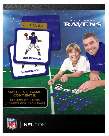 Baltimore Ravens NFL Masterpieces Sports  Matching Game - Game for Kids and Family - Laugh and Learn