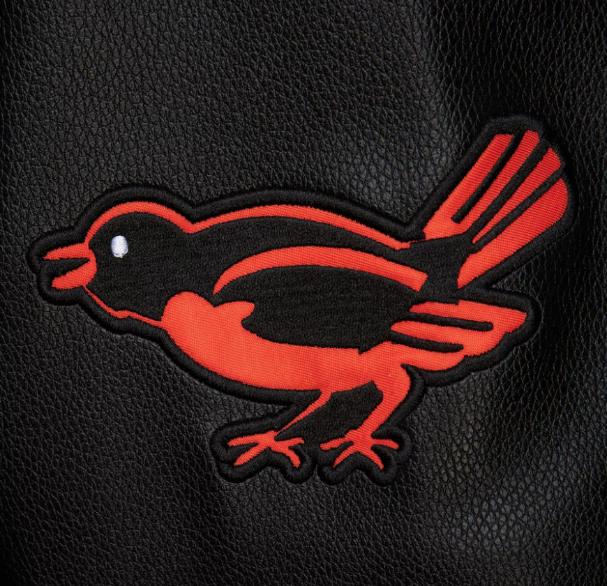 Baltimore Orioles Mitchell & Ness Black Out Vintage Wool Varsity Jacket