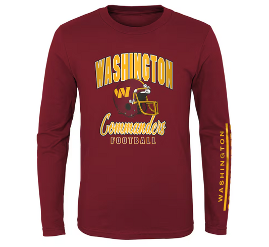 Washington Commanders Youth Game Day Long Sleeve Shirt- Burgundy