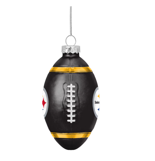 Pittsburgh Steelers FOCO Glass Football Ornament