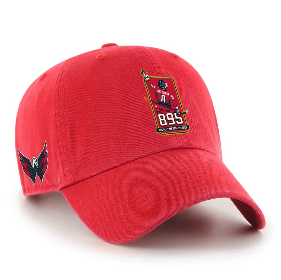 Washington Capitals '47 Alex Ovechkin All Time Goal 895 Triple Hit Clean Up Hat