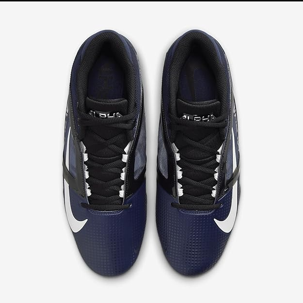 Nike Alpha Menace 4 Pro Football Cleat, Midnight Navy/Metallic Silver