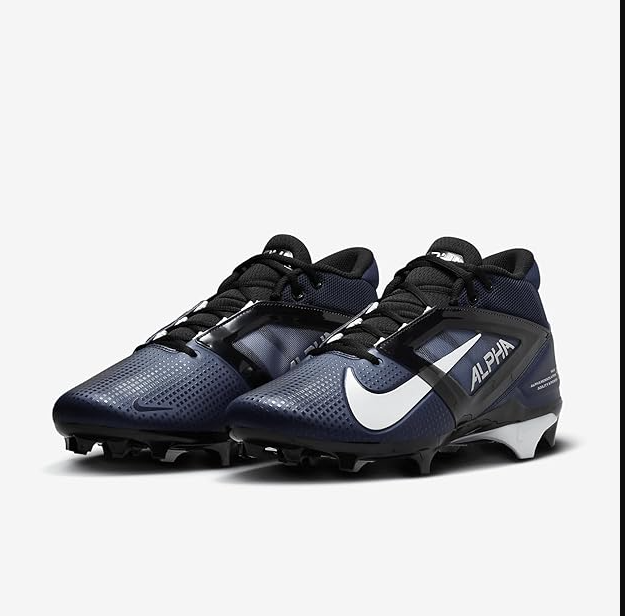 Nike Alpha Menace 4 Pro Football Cleat, Midnight Navy/Metallic Silver