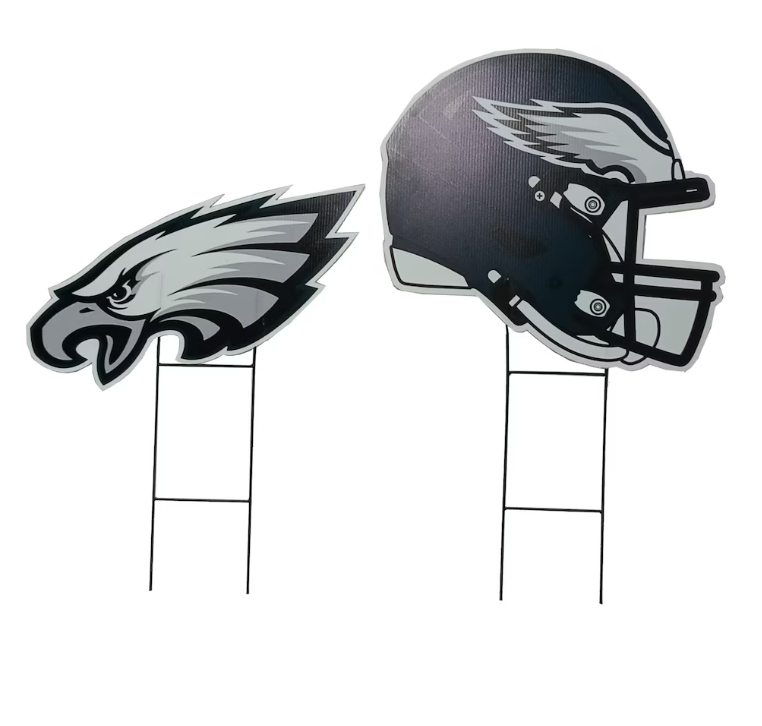 Philadelphia Eagles Pegasus Logo and Helmet Two-Piece Yard Sign Set