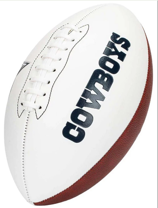 Dallas Cowboys Franklin NFL Team Signature Autograph White Panel Football - Deflated