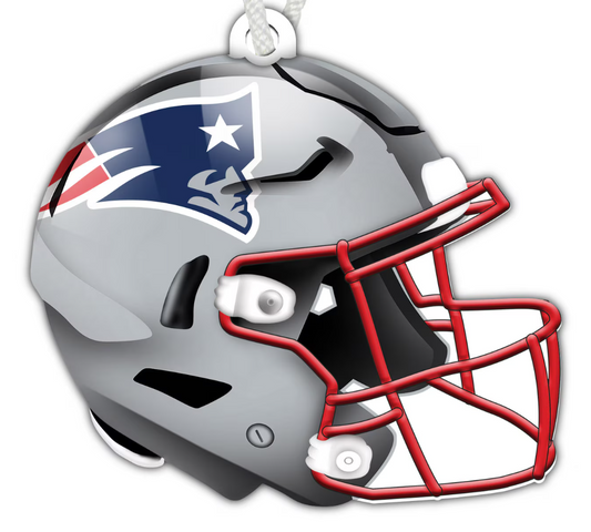 New England Patriots Fan Fave Wooden Helmet Ornament