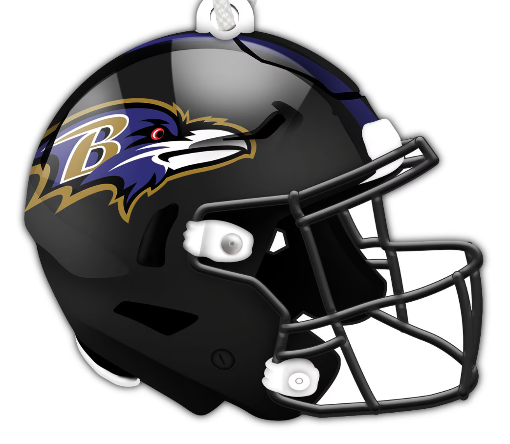 Baltimore Ravens Fan Fave Wooden Helmet Ornament