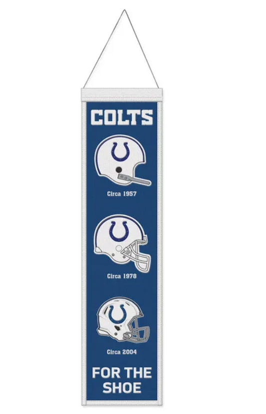 Indianapolis Colts Wincraft Team Evolution Heritage 8 X 32 Wool Banner