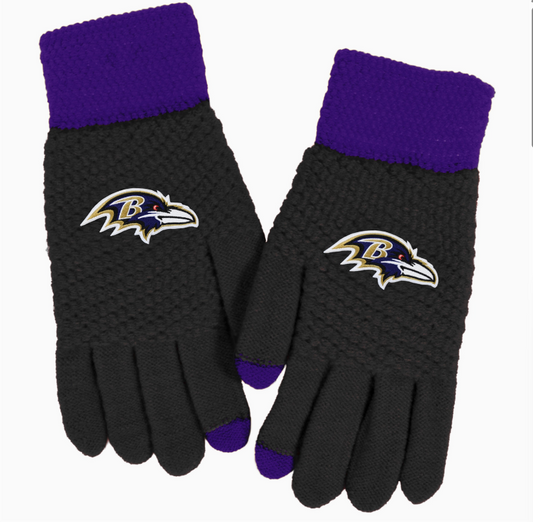 Baltimore Ravens Little Earth Waffle Knit Texting Gloves