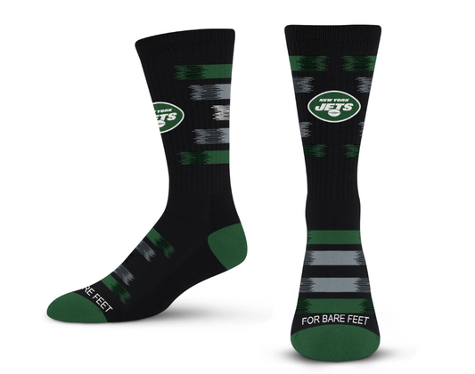 New York Jets For Bare Feet Men's Fade To Black Sock