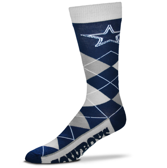 Dallas Cowboys  For Bare Feet Argyle Lineup Socks OSFM