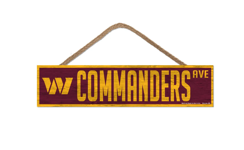 Washington Commanders Wincraft 4 X 17 Ave. Street Wooden Sign