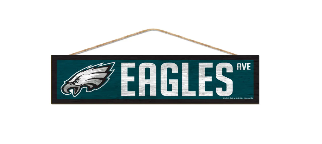 Philadelphia Eagles Wincraft 4 X 17 Ave. Street Wooden Sign