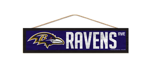 Baltimore Ravens Wincraft 4 X 17 Ave. Street Wooden Sign