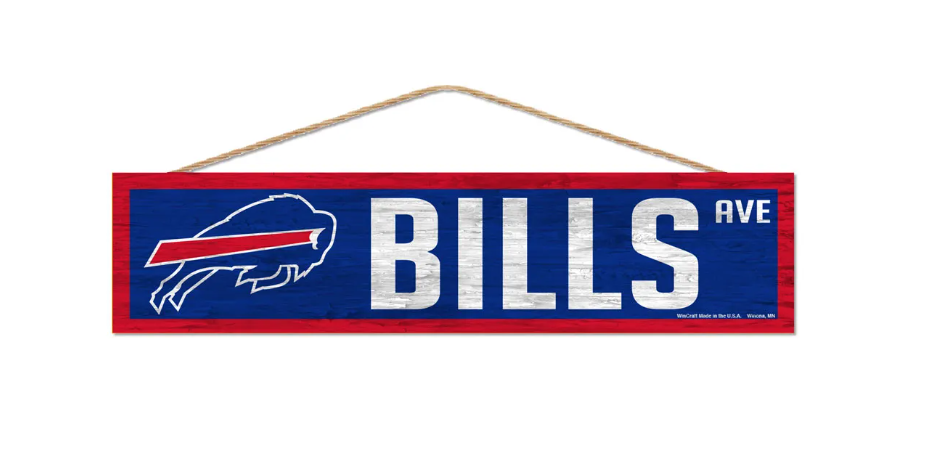 Buffalo Bills Wincraft 4 X 17 Ave. Street Wooden Sign