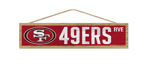 San Francisco 49ers Wincraft 4 X 17 Ave. Street Wooden Sign