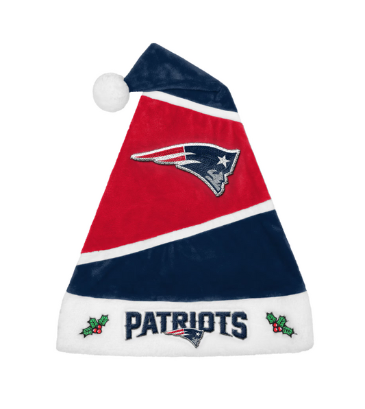 New England Patriots FOCO Color Block Santa Hat