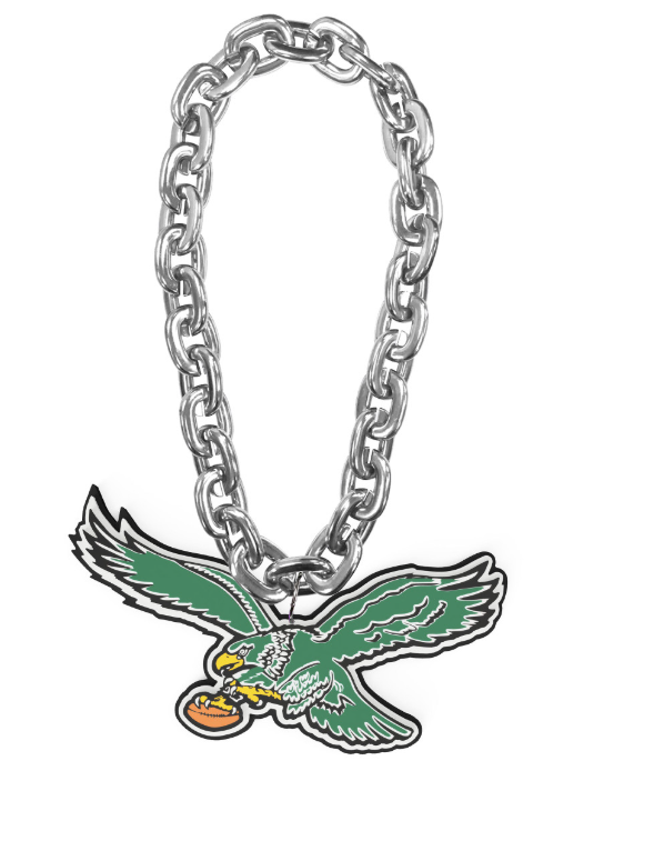 Philadelphia Eagles Aminco Throwback Foam Fan Chain - Green/Silver