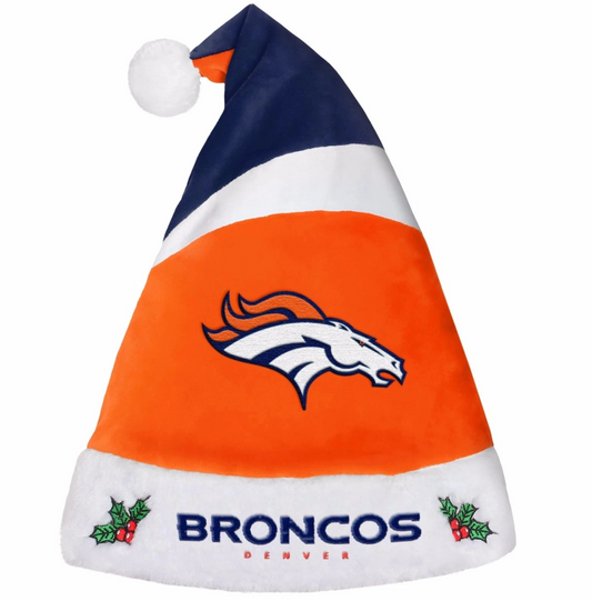 Denver Broncos FOCO Stripe Santa Hat