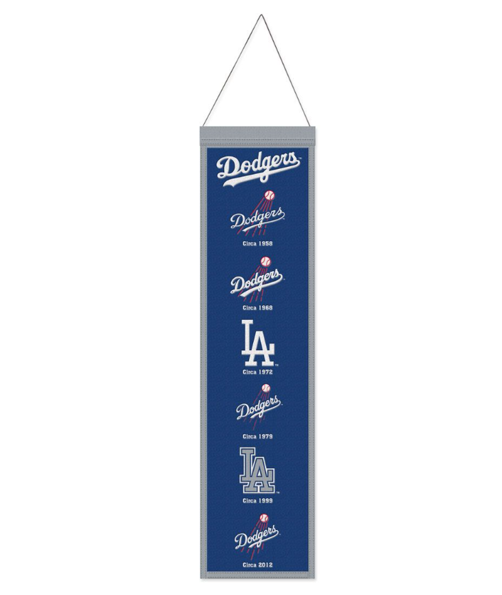 Los Angeles Dodgers Team Evolution Heritage 8 X 32 Wool Banner