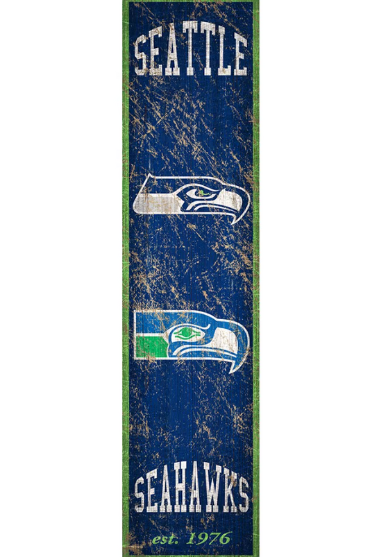 Seattle Seahawks  Fan Creations  Heritage Vertical Wooden Sign