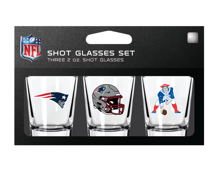 New England Patriots MOJO 3-Pack Shot Glass Set