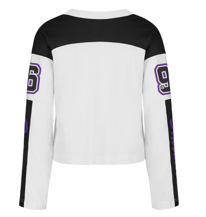 Baltimore Ravens '47 Women's White Exclamation Metro V-Neck Long Sleeve Jersey T-Shirt