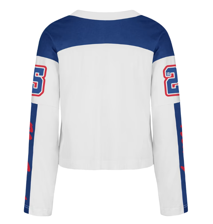 New York Giants '47 Women's White Exclamation Metro V-Neck Long Sleeve Jersey T-Shirt