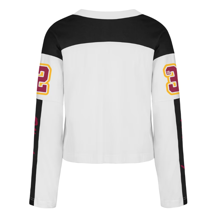 Washington Commanders'47 Women's White Exclamation Metro V-Neck Long Sleeve Jersey T-Shirt
