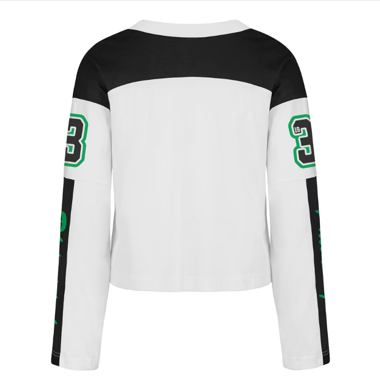 Philadelphia Eagles '47 Women's White Exclamation Metro V-Neck Long Sleeve Jersey T-Shirt