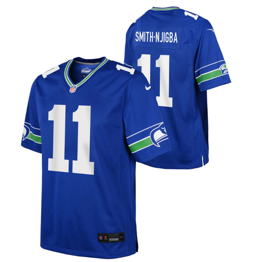 Seattle Seahawks Nike # 11 Jaxon Smith-Njigba Youth Game Jersey- Blue