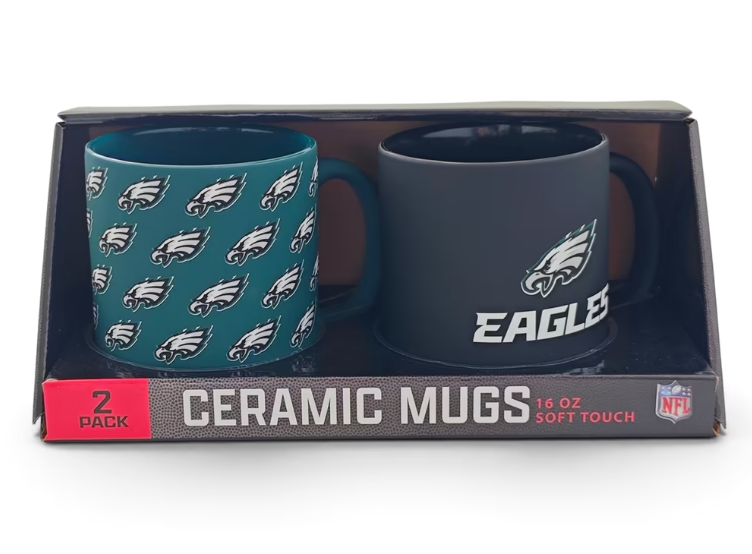 Philadelphia Eagles Pegasus Two-Piece 16oz. Home & Away Soft Touch Ceramic Mug Set