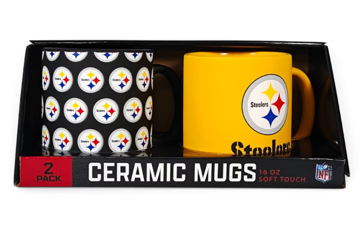 Pittsburgh Steeleres Pegasus Two-Piece 16oz. Home & Away Soft Touch Ceramic Mug Set