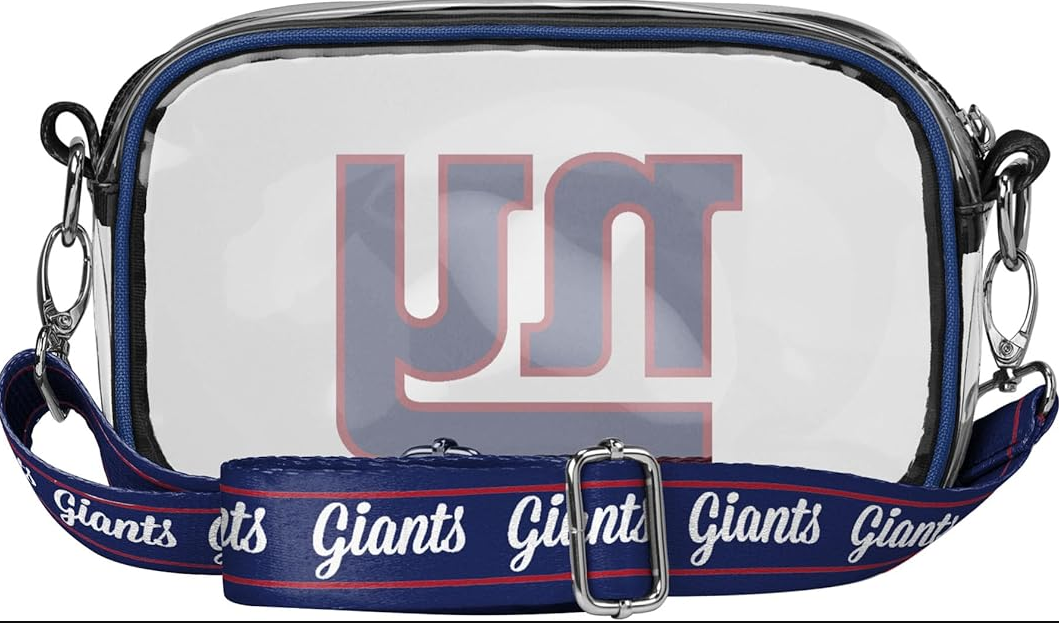 New York Giants FOCO Team Stripe Clear Crossbody Bag