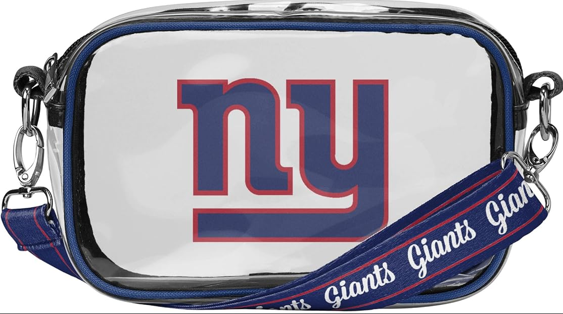 New York Giants FOCO Team Stripe Clear Crossbody Bag