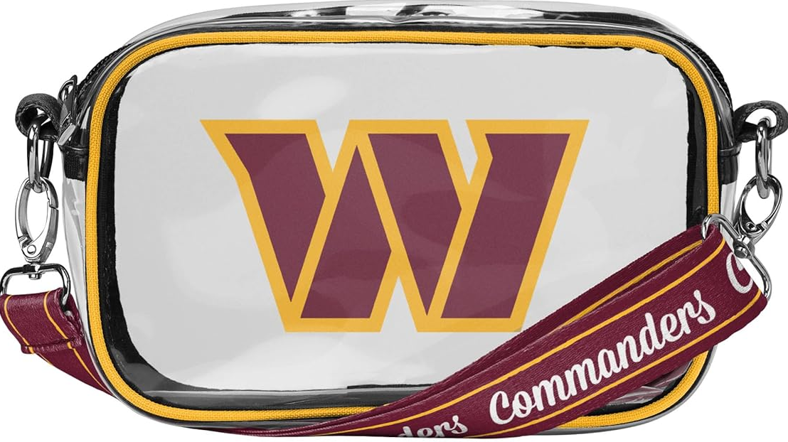 Washington Commanders FOCO Team Stripe Clear Crossbody Bag