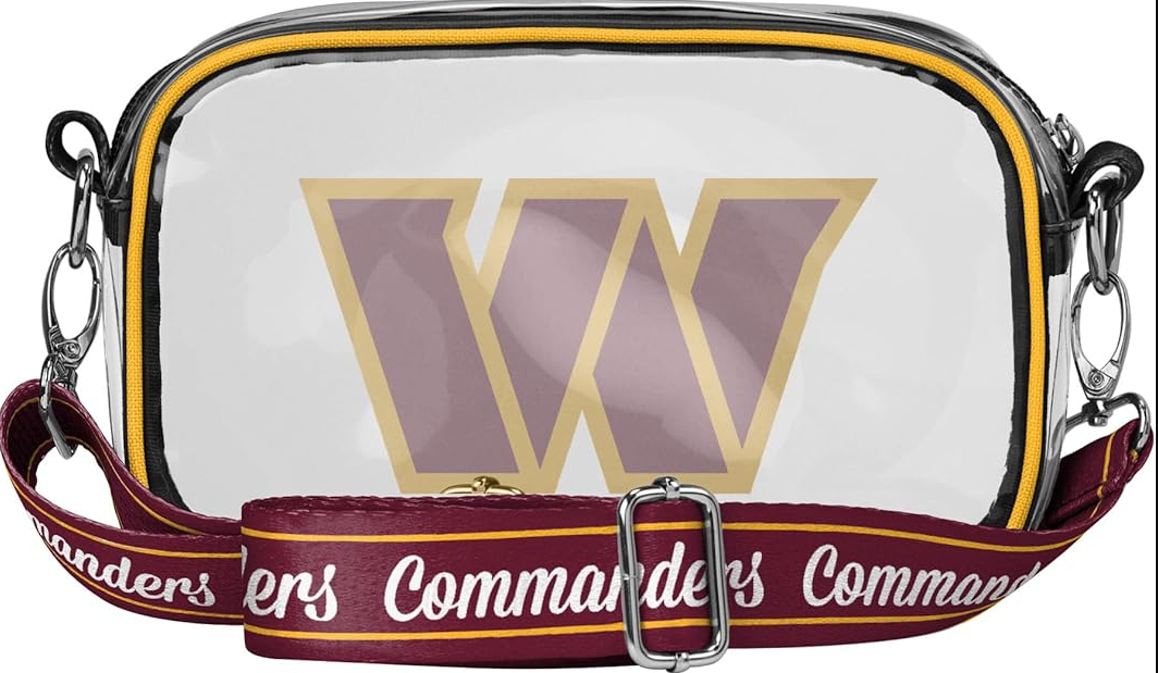 Washington Commanders FOCO Team Stripe Clear Crossbody Bag
