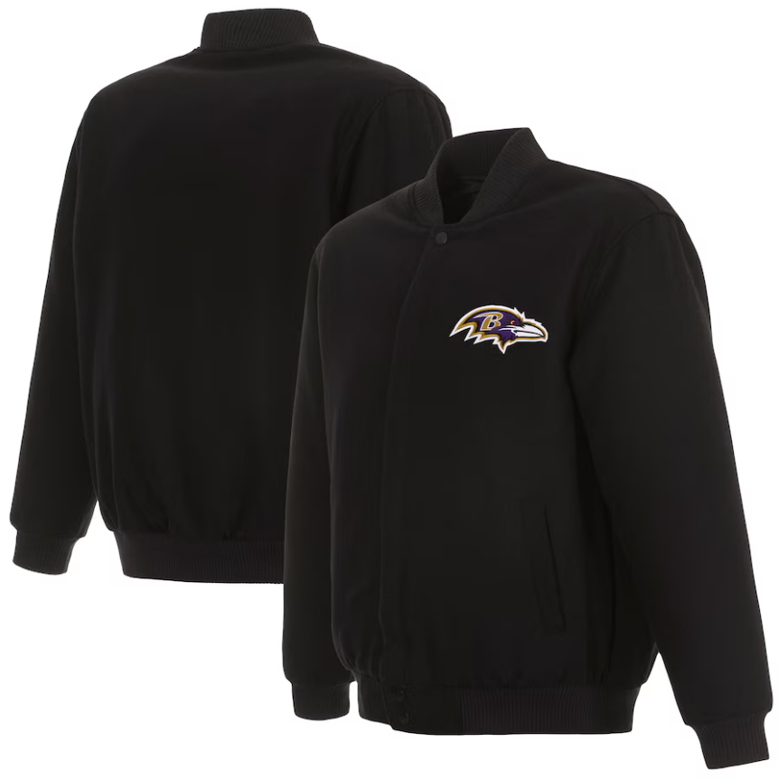 Baltimore Ravens JH Design Reversible Full-Snap Jacket - Black