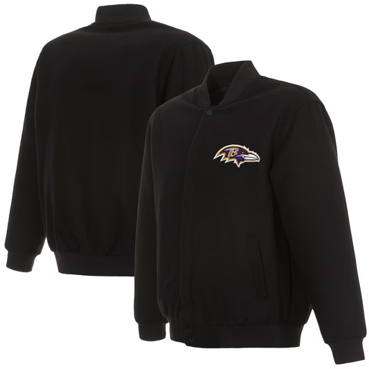 Baltimore Ravens JH Design Reversible Full-Snap Jacket - Black