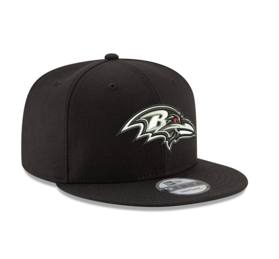 Baltimore Ravens New Era Black & White 9Fifty Snapback Hat