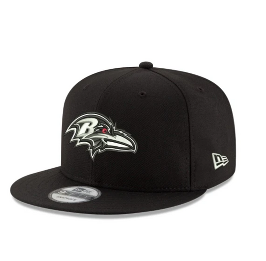 Baltimore Ravens New Era Black & White 9Fifty Snapback Hat