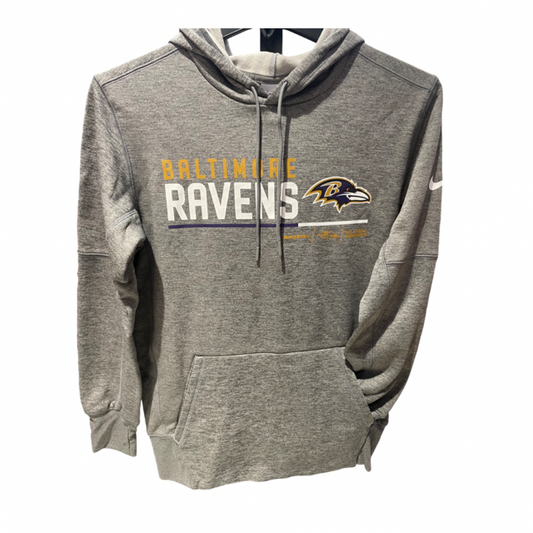Baltimore Ravens Nike Sideline Performance Pull Over Split  Hoodie- Heather