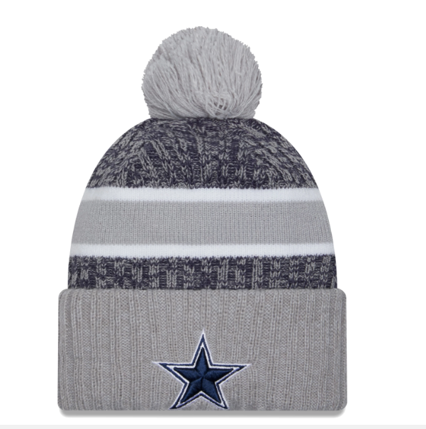 Dallas Cowboys New Era 2023 Sideline Sport Knit Hat - Light Gray