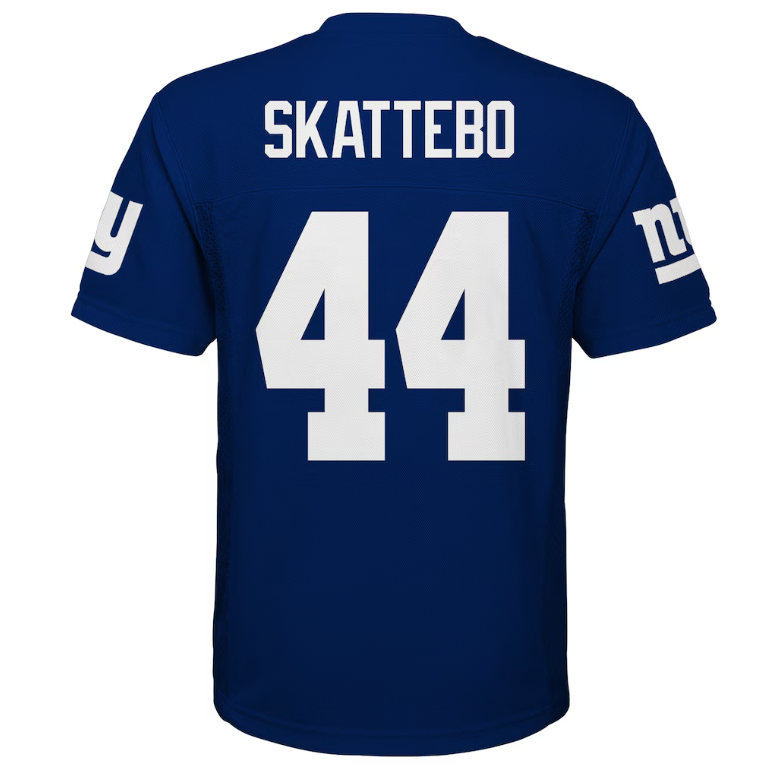 New York Giants Outerstuff #44 Cam Skattebo Youth Mid Tier Blue Jersey