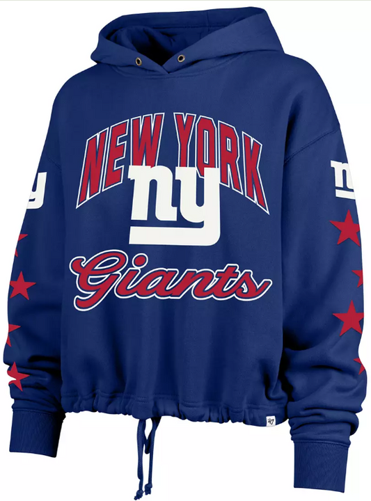 New York Giants '47 Women's Starry Eyed Venice Pullover Hoodie Sweatshirt- Royal
