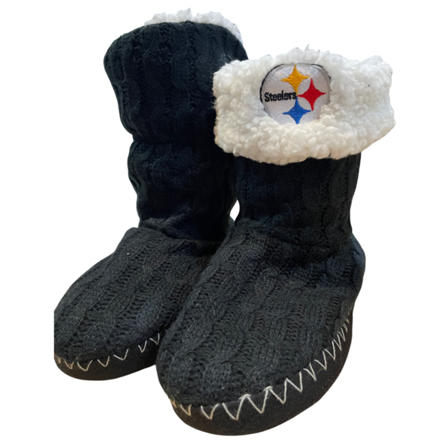 Pittsbrugh Steelers Women's Fold Over Knit Cable Boots